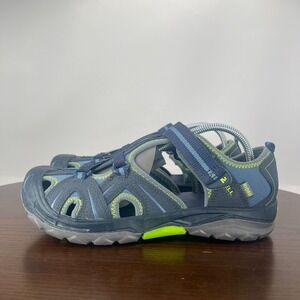 Merrell Hydro Sandal Youth 6M Blue Leather Strappy Hiking Outdoor‎ Shoes MY53375